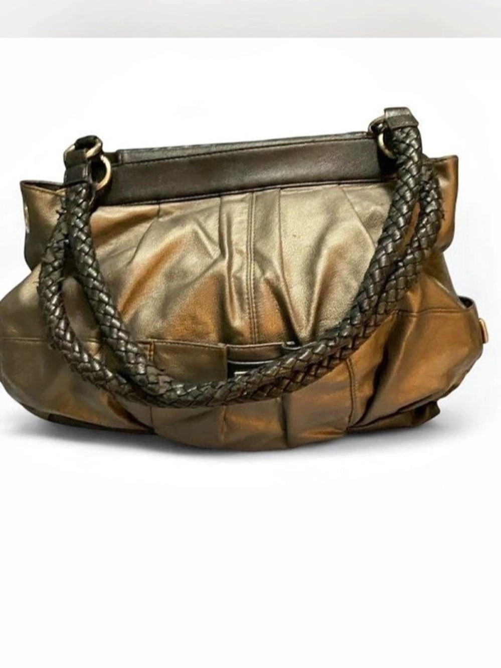 Miche Braided Handle Shoulder Bag in Brown & Black